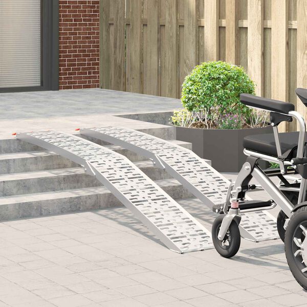 vidaXL Laderampe 2 pcs Silber 222 x 29 x 14 cm Aluminium