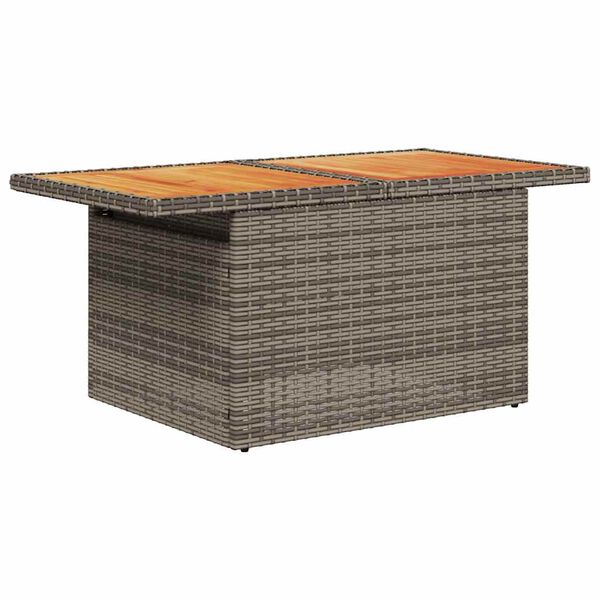 vidaXL 8-tlg. Garten-Sofagarnitur mit Kissen Grau Poly Rattan Akazie