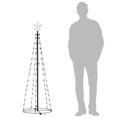 vidaXL Weihnachtsbaum Kegelform 84 LEDs Deko Kaltweiß 50x150 cm