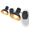 vidaXL Wandleuchten 2 Stk. f&uuml;r 2 Gl&uuml;hlampen E27 Schwarz und Gold