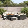 vidaXL Garten-Sofa-Set mit Speicher 13 pcs Schwarz Poly Rattan