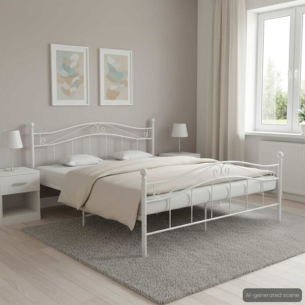 vidaXL Bett Weiß Metall 200x200 cm