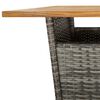 vidaXL 3-tlg. Gartenbar-Set mit Kissen Grau Poly Rattan