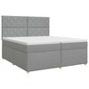 vidaXL Boxspringbett mit Matratze Hellgrau 200 x 200 cm Stoff