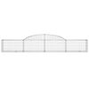 vidaXL Gabionen mit Hochbogen 3 Stk. 300x30x40/60 cm Verzinktes Eisen