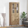 vidaXL Highboard mit Schubladen 2 pcs Artisan-Eiche Holzwerkstoff