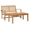 vidaXL Garten-Sofa-Set Natur Teak-Massivholz