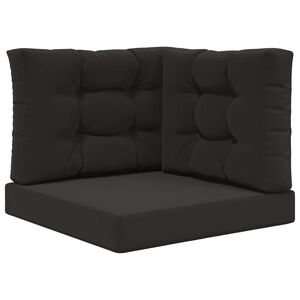 vidaXL Sofakissen f&uuml;r drau&szlig;en 3 pcs Schwarz Polyester