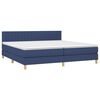 vidaXL Boxspringbett mit Matratze & LED Blau 200x200 cm Stoff