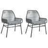 vidaXL Gartenst&uuml;hle 2 Stk. mit Kissen Grau Poly Rattan