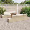 vidaXL Garten-Sofa-Set mit Speicher 9 pcs Beige Poly Rattan