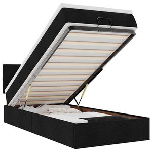 vidaXL Ottomane Bett mit Matratze & LEDs Schwarz 80x200 cm Stoff