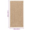 vidaXL Teppich ZIZUR 100x200 cm Jute-Optik Indoor und Outdoor