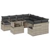 vidaXL Garten-Sofa-Set mit Speicher 9 pcs Hellgrau Poly Rattan
