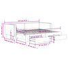 vidaXL Tagesbett Ausziehbar mit Schubladen Creme 90x200 cm Stoff