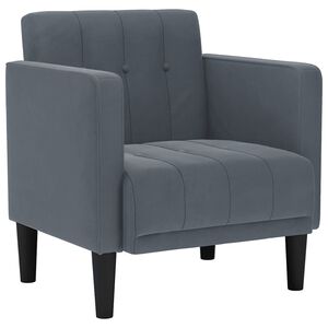 vidaXL Sessel mit Armlehnen Dunkelgrau 53 cm Samt