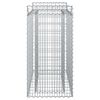 vidaXL Gabionen Hochbeet Silber 50 x 100 x 100 cm Verzinkter Stahl