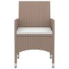 vidaXL 3-tlg. Garten-Essgruppe mit Auflagen Poly Rattan und Glas