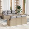 vidaXL Gartensofa-set mit Speicher 7 pcs Beige und Grau Poly-Rattan