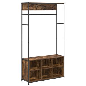 vidaXL Garderobenst&auml;nder mit Schuhbank Raucheiche 100 x 32 x 180,5 cm