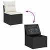 vidaXL Gartensofa-set mit Speicher 8 pcs Schwarz und Creme Poly-Rattan