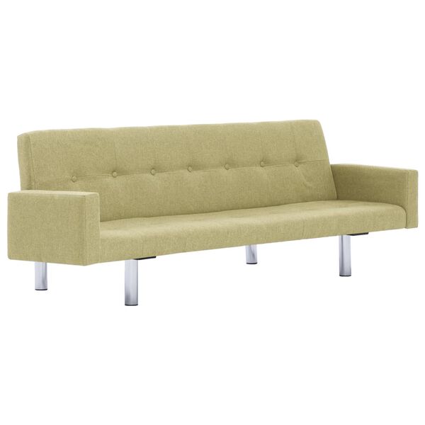vidaXL Schlafsofa mit Armlehnen Gr&uuml;n Polyester