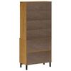 vidaXL Highboard mit Glast&uuml;ren FLAM 80x40x180 cm Massivholz Kiefer
