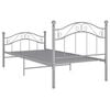 vidaXL Bett Grau Metall 90x200 cm