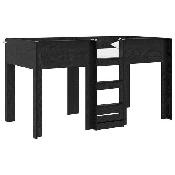 vidaXL Etagenbett f&uuml;r Kinder Schwarz Eichen-Optik 100 x 200 cm