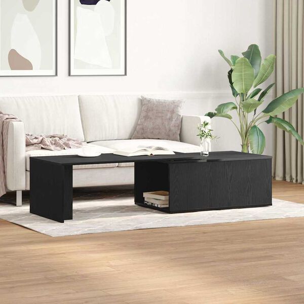 vidaXL Couchtisch Schwarz Eichen-Optik 150 x 50 x 35 cm Holzwerkstoff