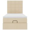 vidaXL Ottoman-Bett mit Matratze Creme 80x200 cm Stoff