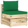 vidaXL 6-tlg. Garten-Lounge-Set mit Kissen Gr&uuml;n Impr&auml;gniertes Holz