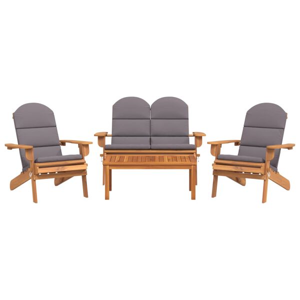 vidaXL 4-tlg. Garten-Lounge-Set Adirondack Massivholz Akazie