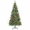 vidaXL Weihnachtsbaum Gefrostet mit Beleuchtung & Zapfen 210 cm