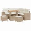 vidaXL Gartensofa-set 9 Stk. 6-Sitzanzahl Beige und Creme Poly-Rattan