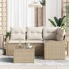 vidaXL Gartensofa-set mit Speicher 5 pcs Braun Poly-Rattan