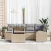 vidaXL Gartensofa-set mit Kissen 6 pcs Beige und Hellgrau Poly-Rattan