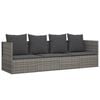 vidaXL Outdoor-Loungebett mit Kissen Grau Poly Rattan