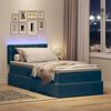 vidaXL Bett mit Stauraum und LED mit LED Dunkelblau 100 x 200 cm Samt