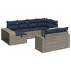 vidaXL 10-tlg. Garten-Sofagarnitur mit Kissen Grau Poly Rattan