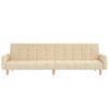 vidaXL Schlafsofa 2-Sitzer mit Fu&szlig;hocker Creme Stoff