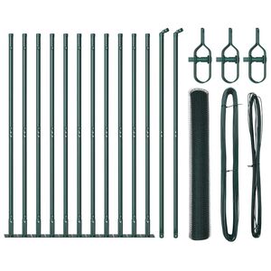 vidaXL Sechseckzaun mit Betonsockel 25 x 1,2 m PVC-beschichteter Stahl