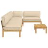 vidaXL Sofa Set mit Kissen Uni 5 pcs Beige Massivholz Akazie