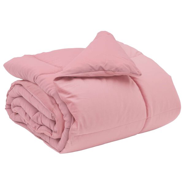 vidaXL Winterbettdecke Gepolstert Rosa 155 x 220 cm Mikrofaser