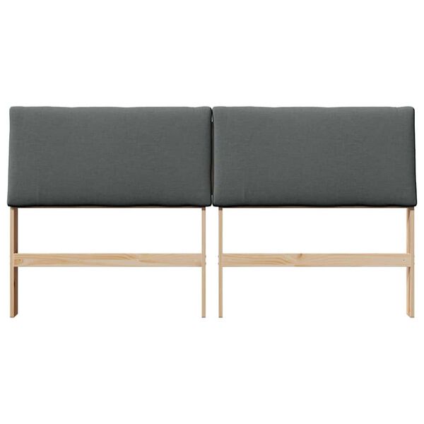 vidaXL Gepolstertes Kopfteil Dunkelgrau 200 cm Massives Kiefernholz