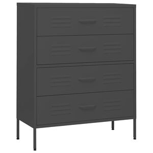 vidaXL Kommode Anthrazit 80x35x101,5 cm Stahl