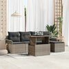 vidaXL Gartensofa-set mit Kissen 6 pcs Grau Poly-Rattan