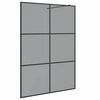 vidaXL Walk-in Duschwand Schwarz 140 x 195 cm Geh&auml;rtetes Glas