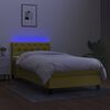 vidaXL Boxspringbett mit Matratze & LED Gr&uuml;n 80x200 cm Stoff