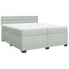 vidaXL Boxspringbett mit Matratze Hellgrau 200x200 cm Samt